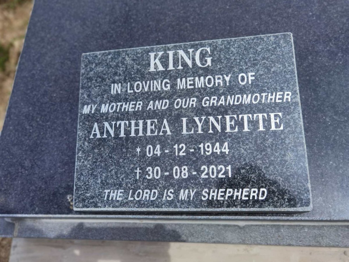 KING Anthea Lynette 1944-2021