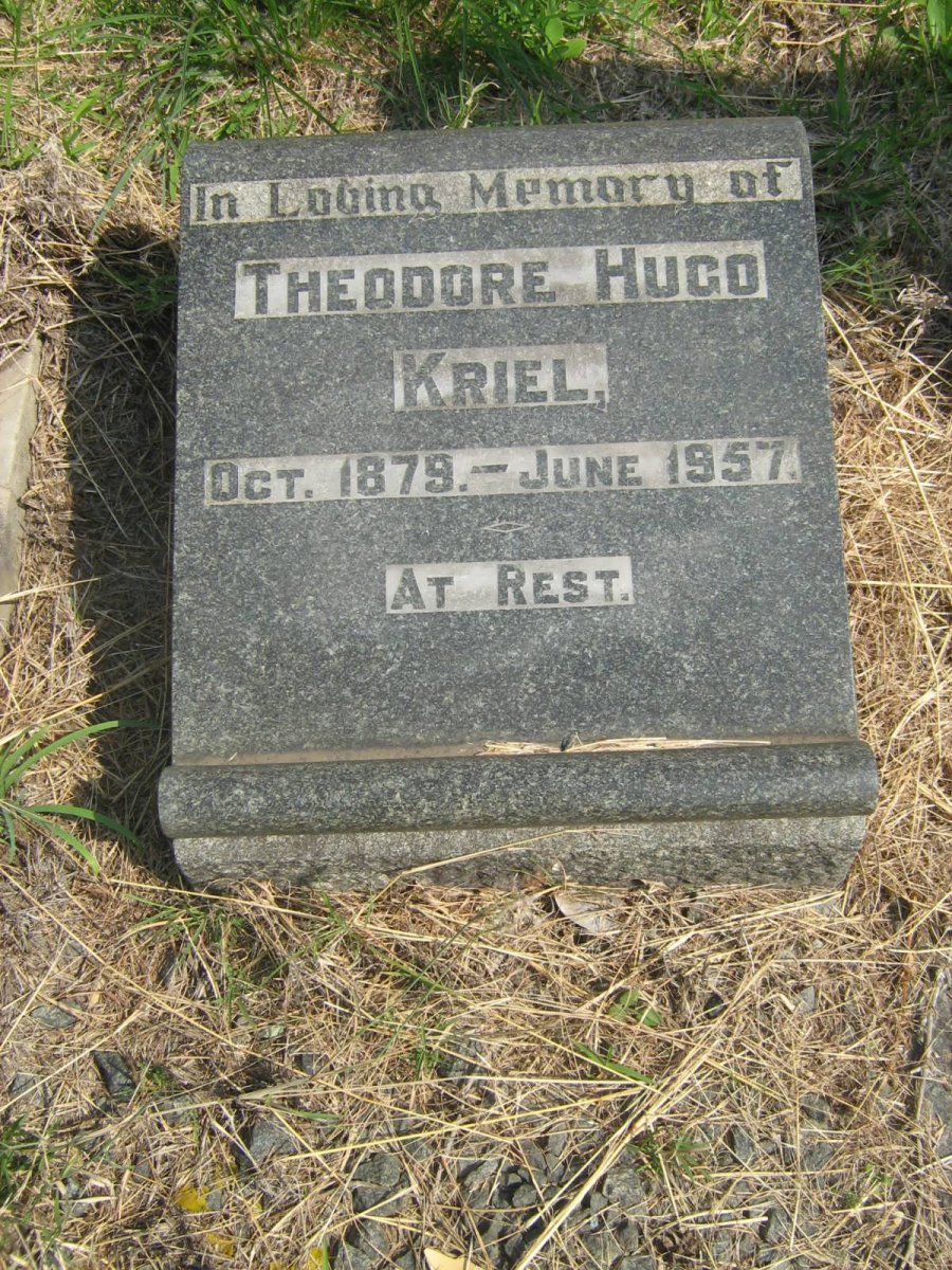 KRIEL Theodore Hugo 1879-1957