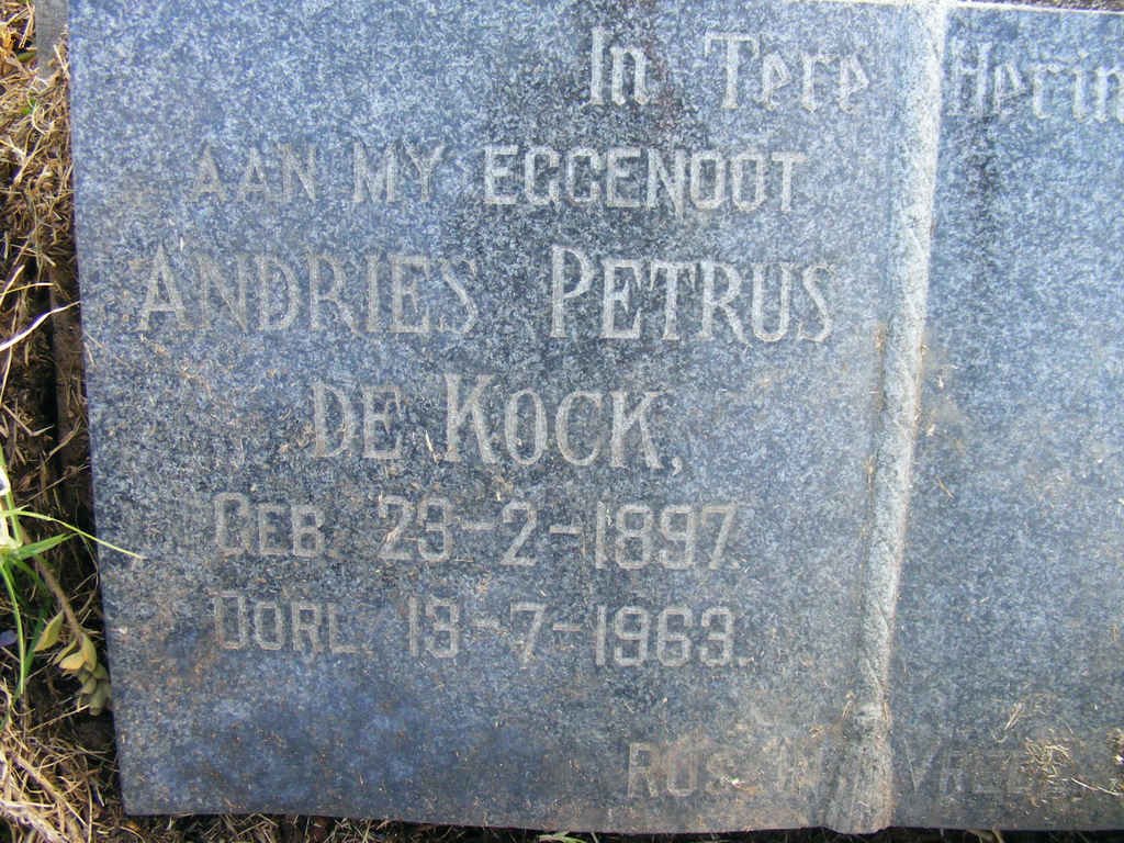 KOCK Andries Petrus, de 1897-1963