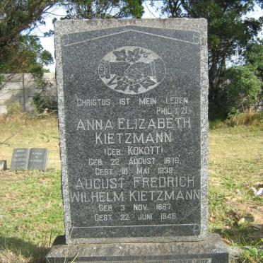 KIETZMANN August Fredrich Wilhelm 1867-1946 &amp; Anna Elizabeth KOKOTT 1876-1939
