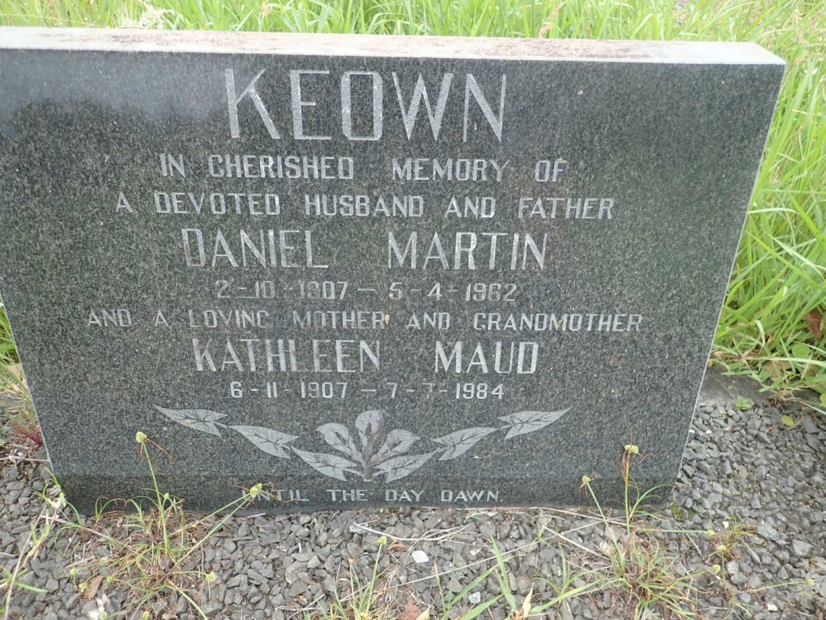 KEOWN Daniel Martin 1907-1962 &amp; Kathleen Maud 1907-1984