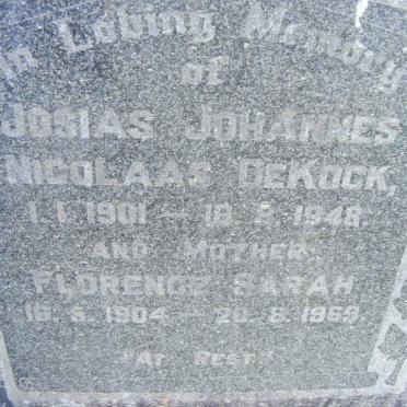 KOCK Josias Johannes Nicolaas, de 1901-1948 &amp; Florence Sarah 1904-1969