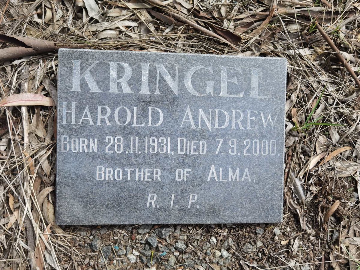 KRINGEL Harold Andrew 1931-2000