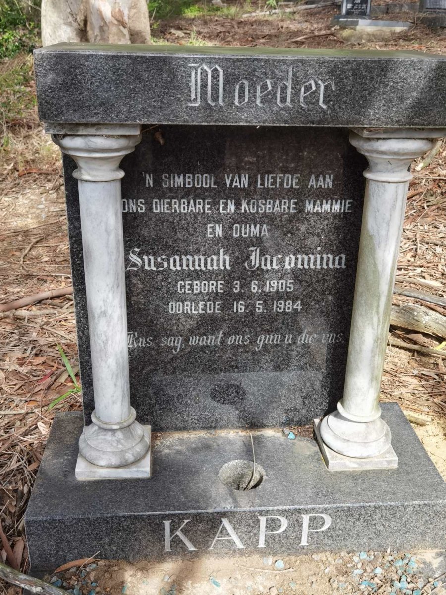 KAPP Susannah Jacomina 1905-1984