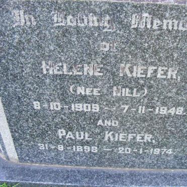 KIEFER Paul 1898-1974 &amp; Helene HILL 1909-1948