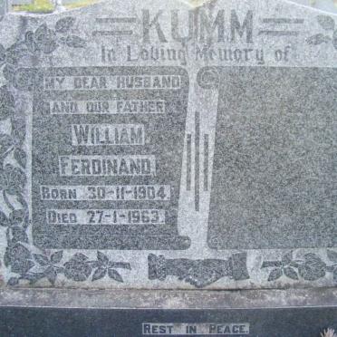 KUMM William Ferdinand 1904-1963