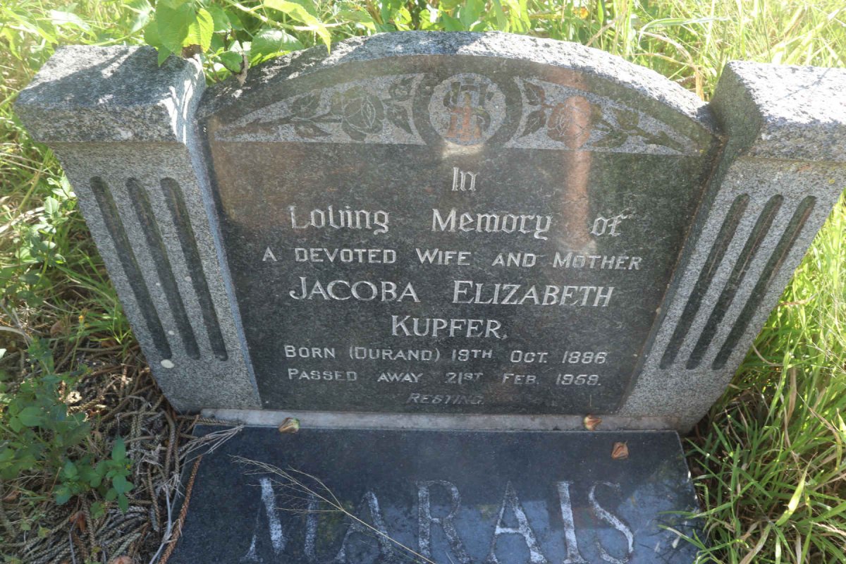 KUPFER Jacoba Elizabeth nee DURAND 1886-1958