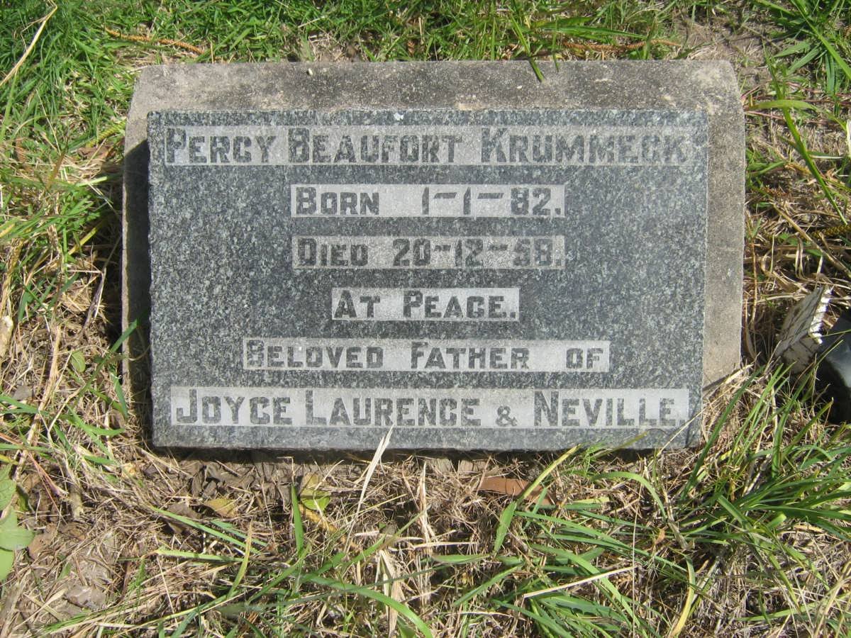 KRUMMECK Percy Beaufort 1882-1958