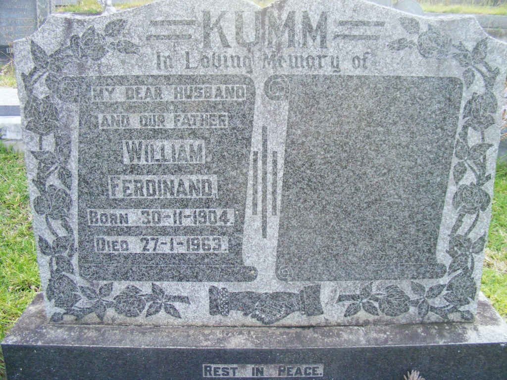 KUMM William Ferdinand 1904-1963