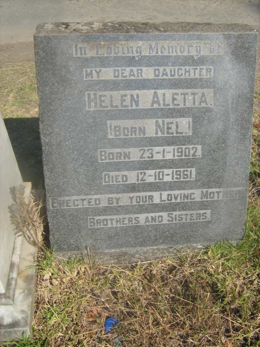 LANGE Helen Aletta, de nee NEL 1902-1961