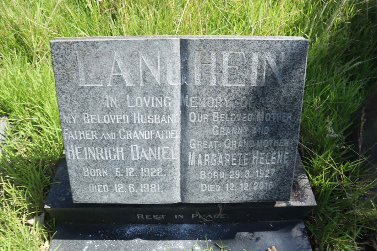 LANGHEIN Heinrich Daniel 1922-1981 &amp; Margarete Helene 1927-2016