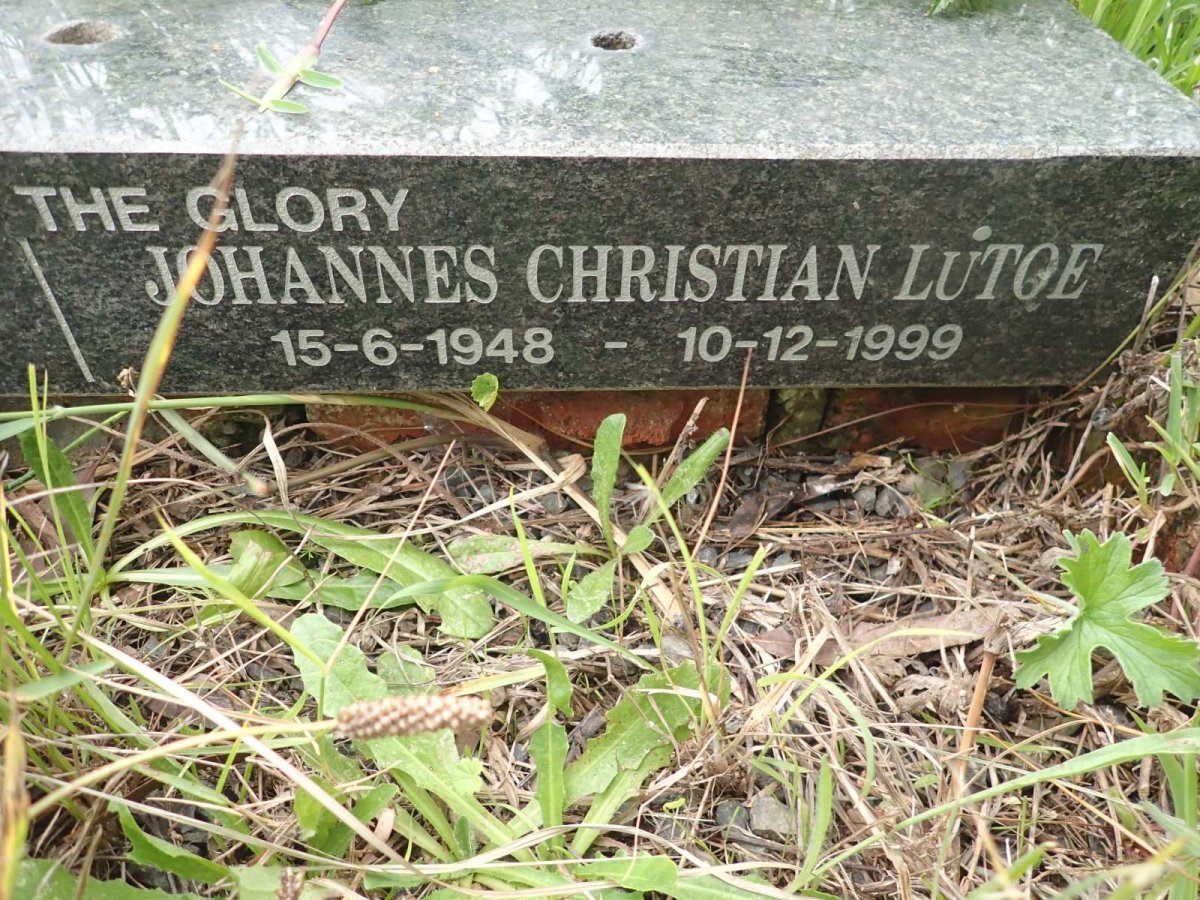 LUTGE Johannes Christian 1948-1999 &amp; Marlene 1948-1995