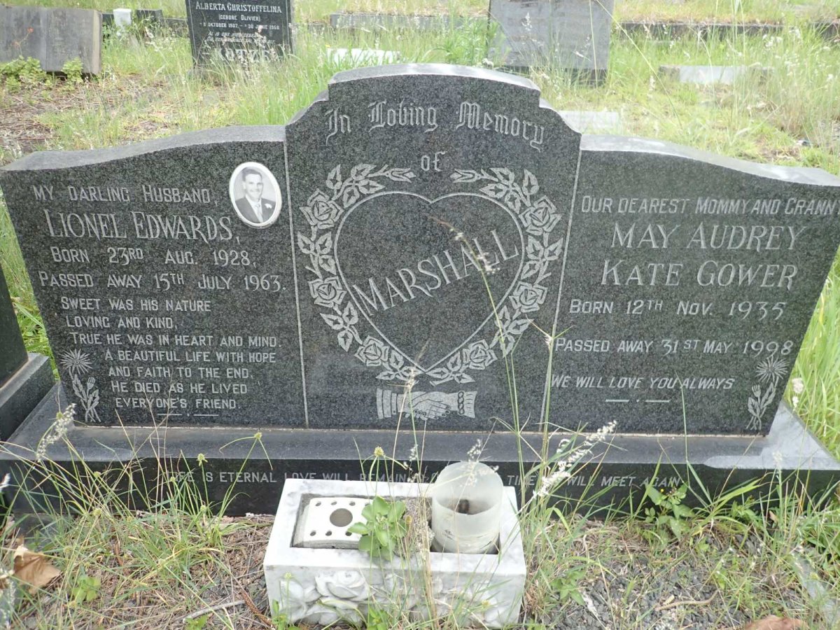 MARSHALL Lionel Edwards 1928-1963 &amp;  May Audrey Kate GOWER 1935-1998