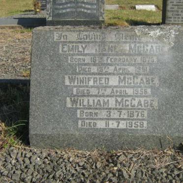 McCABE William 1876-1958 :: McCABE  Emily Jane 1875-1951 :: McCABE Winifred -1958