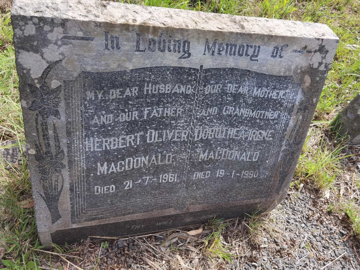 MACDONALD Herbert Oliver -1961 & Dorothea Irene -1990