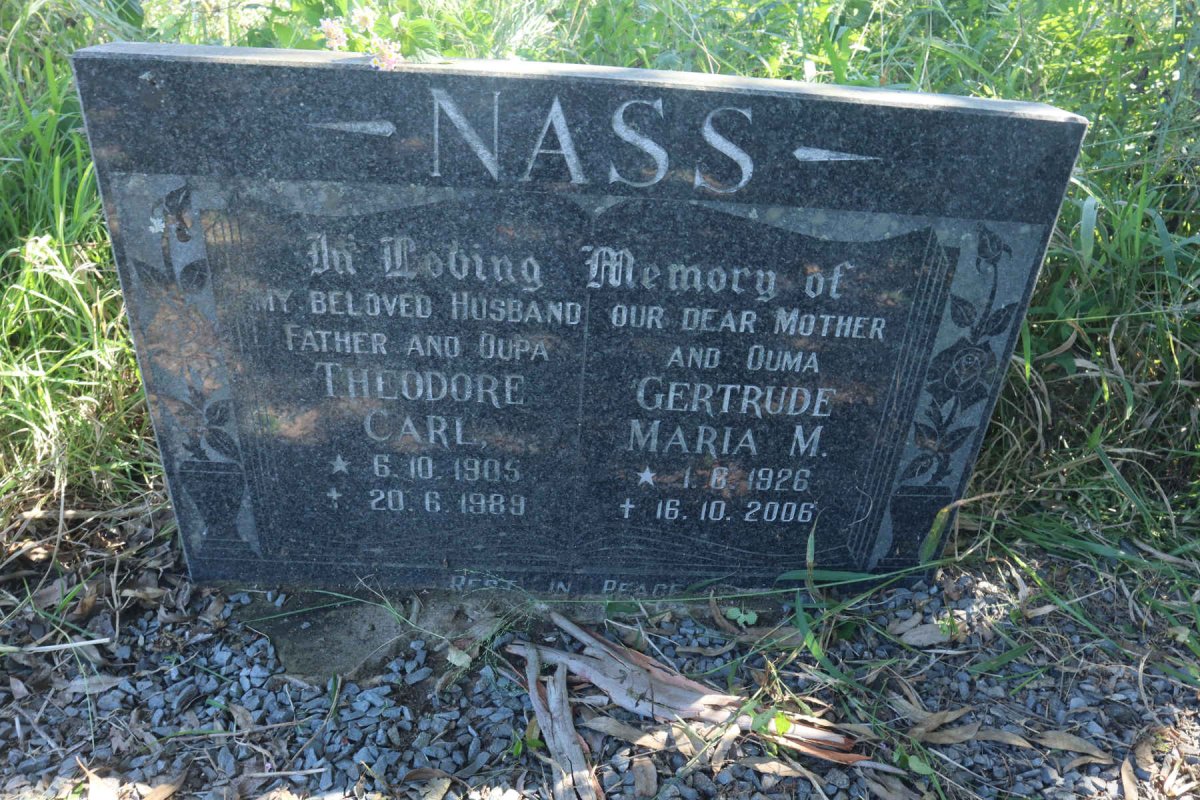 NASS Theodore Carl 1905-1989 &amp; Gertrude Maria M. 1926-2006