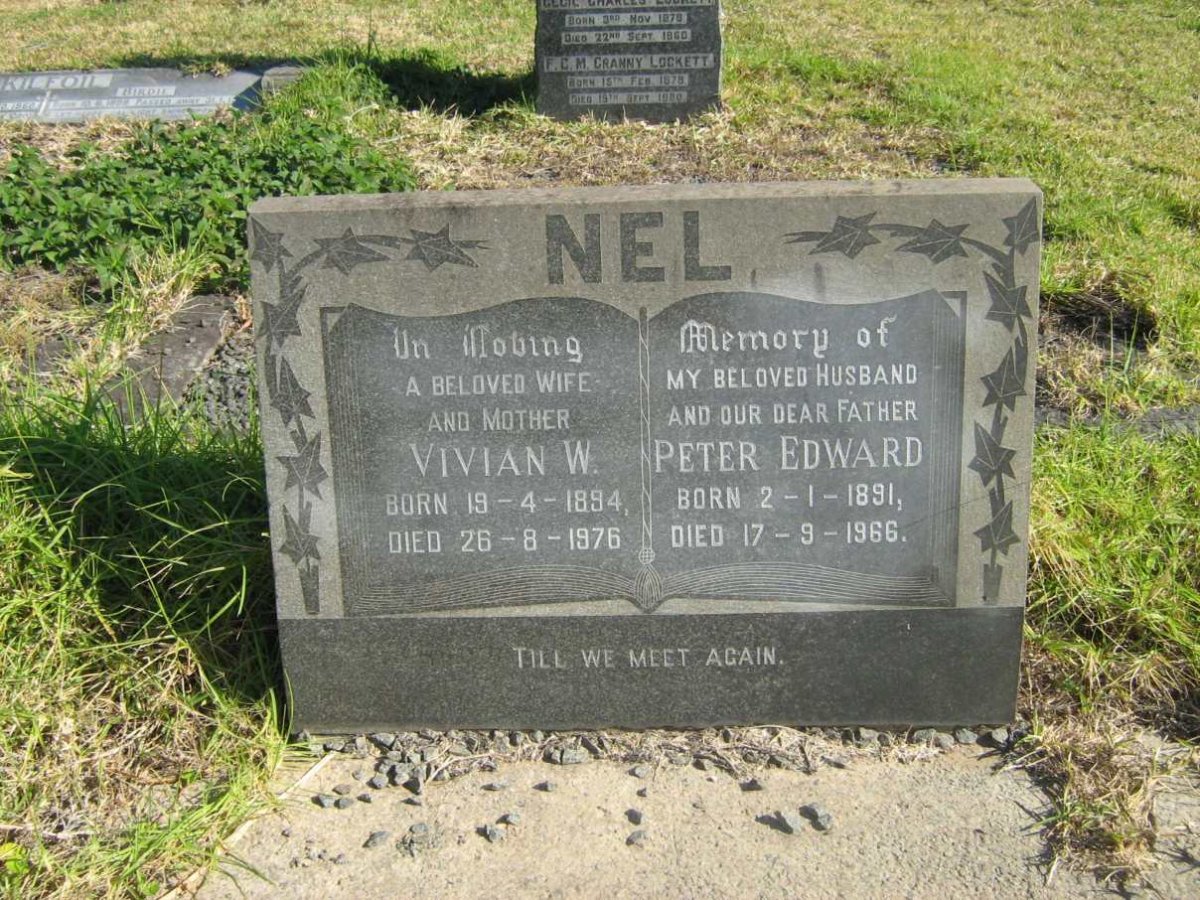 NEL Peter Edward 1891-1966 &amp; Vivian W. 1894-1976