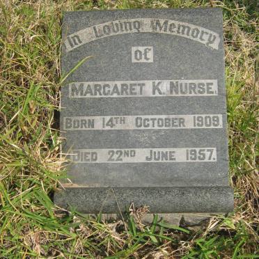 NURSE Margaret K. 1909-1957
