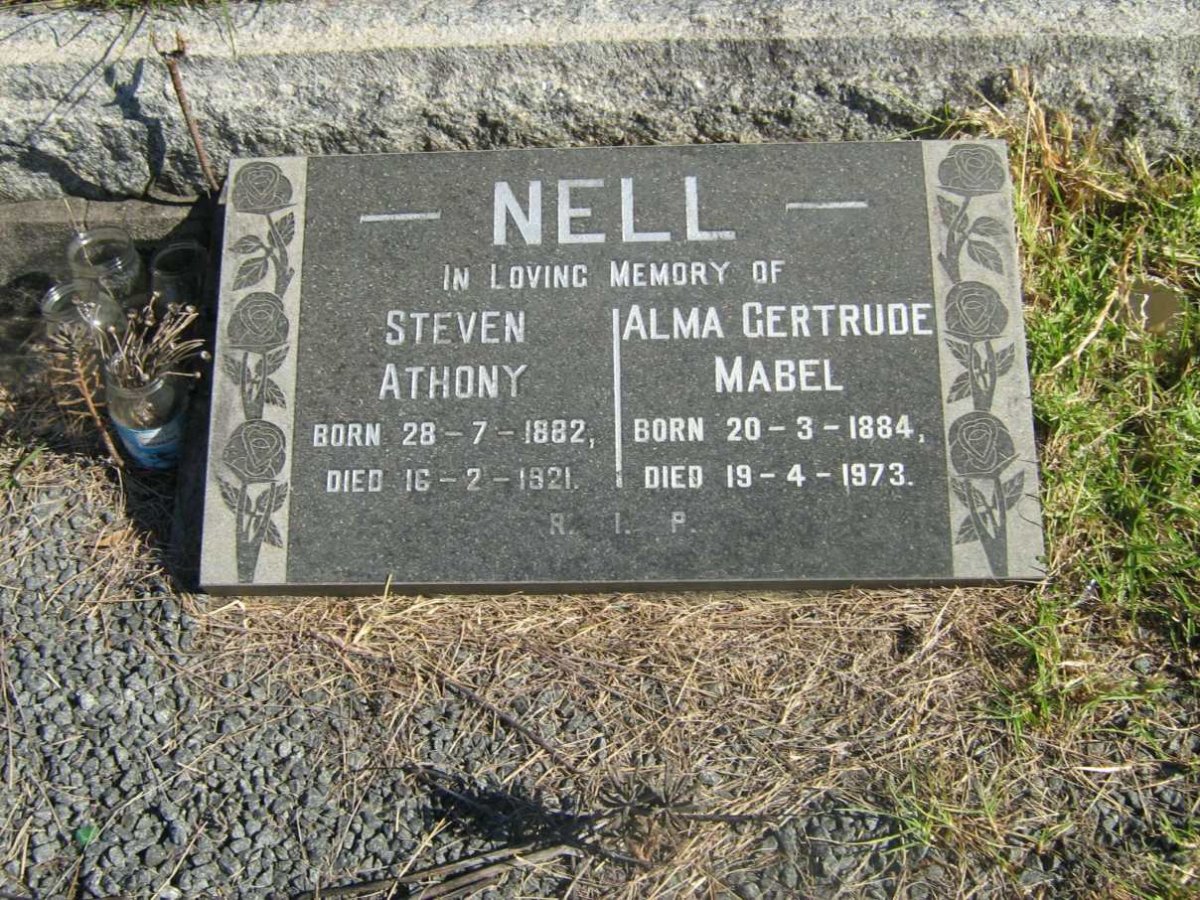 NELL Steven Athony 1882-1921 &amp; Alma Gertrude Mabel 1884-1973