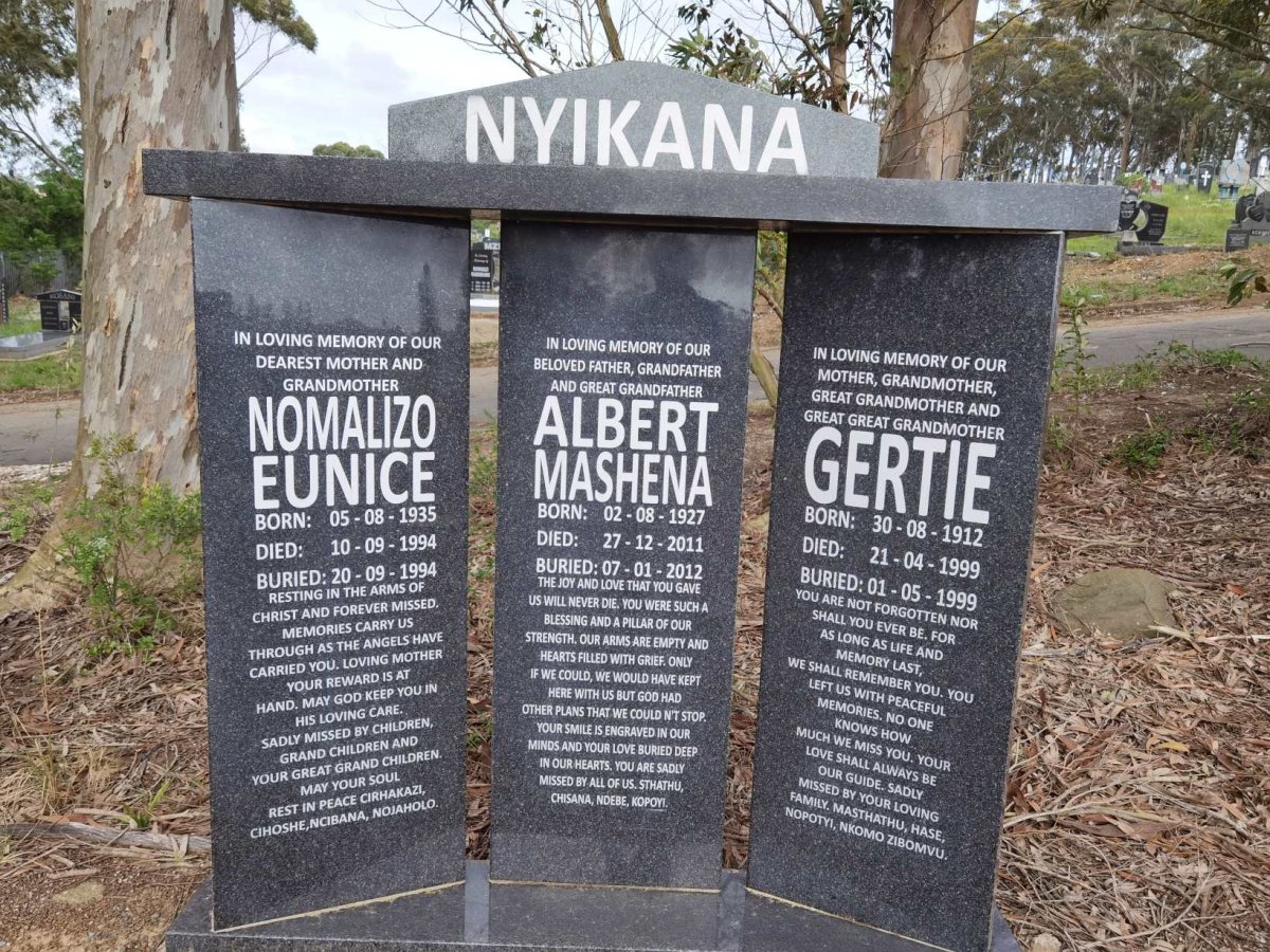 NYIKANA Albert Mashena 1927-2011 & Nomalizo Eunice 1935-1994 :: NYIKANA Gertie 1912-1999