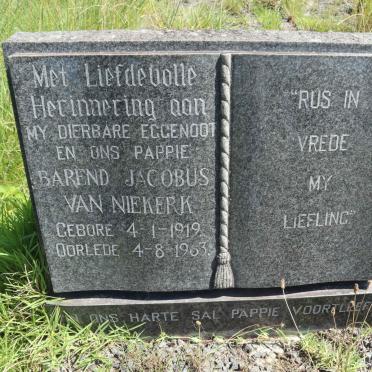 NIEKERK Barend Jacobus, van 1919-1963