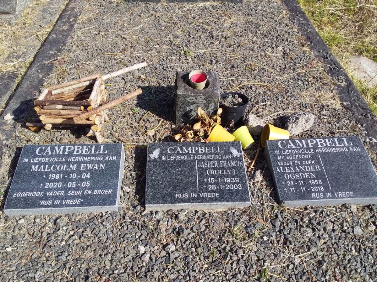 CAMPBELL Malcolm Ewan 1981-2020 :: CAMPBELL Jasper Francis 1939-2003 :: CAMPBELL Alexander Ogsden 1958-2018