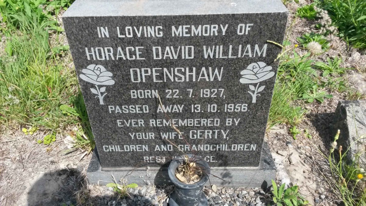 OPENSHAW Horace David William 1927-1956