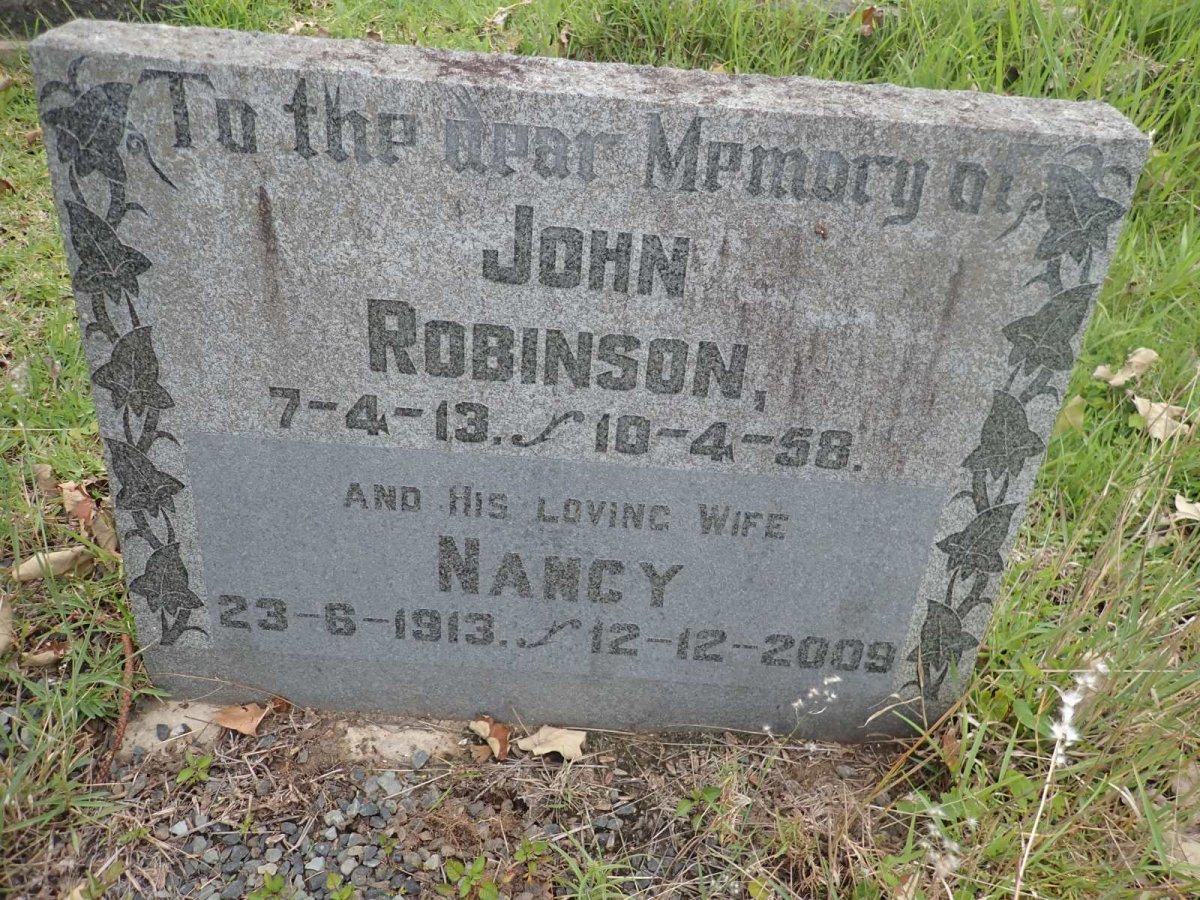 ROBINSON John 1913-1958 &amp; Nancy 1913-2009