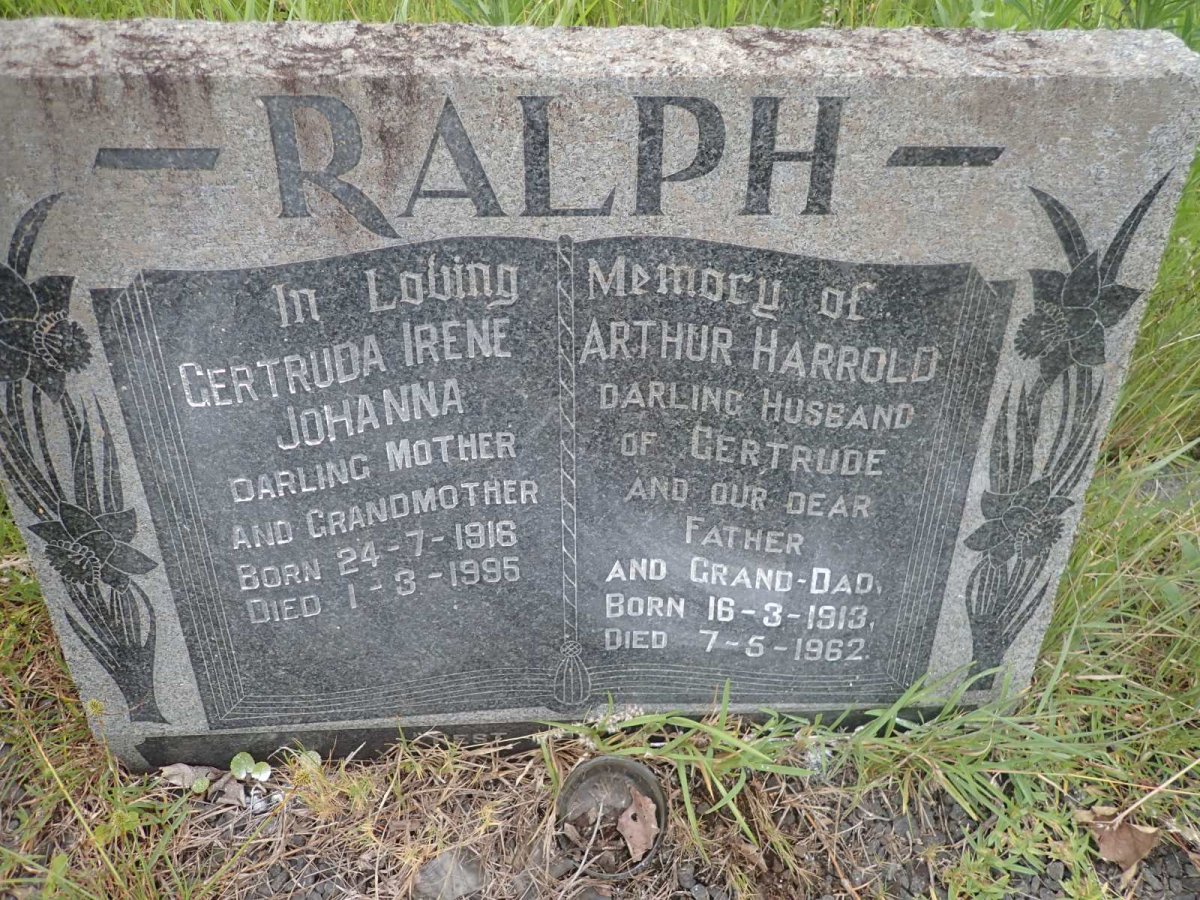 RALPH Arthur Harrold 1913-1962 &amp; Gertruda Irene Johanna 1916-1995