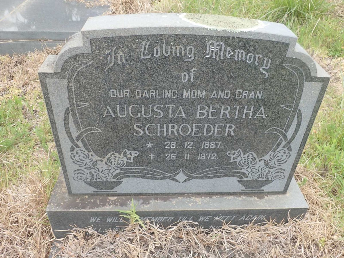 SCHROEDER Augusta Bertha 1887-1972
