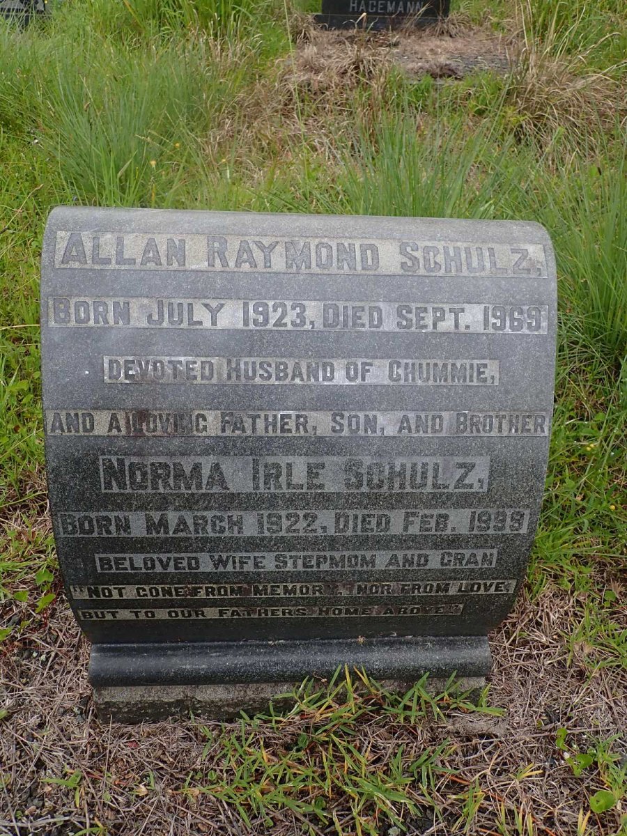 SCHULZ Allan Raymond 1923-1969 &amp; Norma Irle 1922-1999