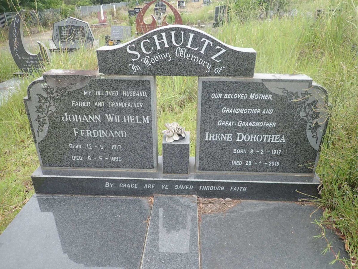 SCHULTZ Johann Wilhelm Ferdinand 1917-1995 &amp; Irene Dorothea 1917-2015
