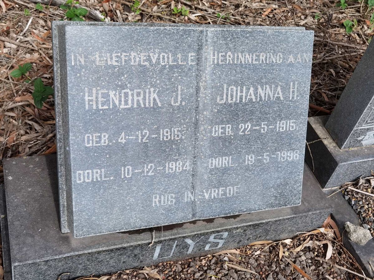 UYS Hendrik J. 1915-1984 & Johanna H. 1915-1998
