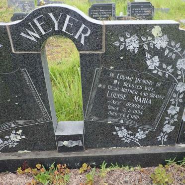WEYER Louise Maria nee SERGEL 1934-1981
