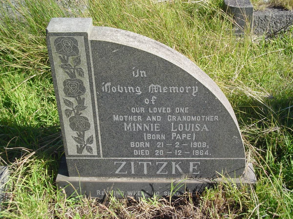 ZITZKE Minnie Louisa nee PAPE 1908-1964