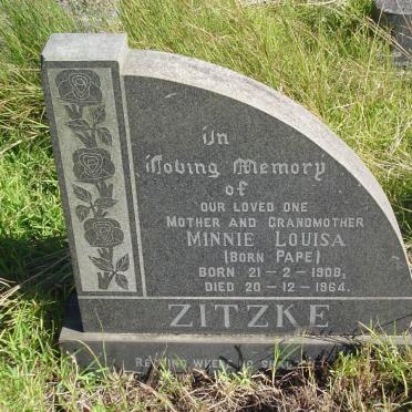 ZITZKE Minnie Louisa nee PAPE 1908-1964