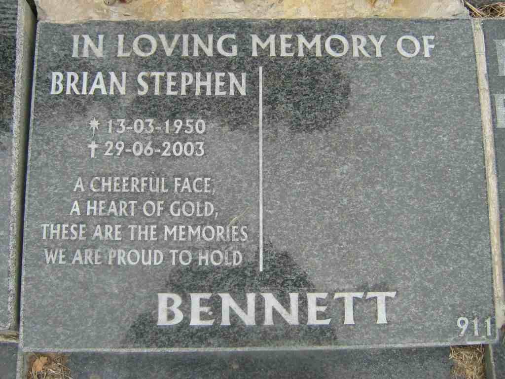BENNETT Brian Stephen 1950-2003