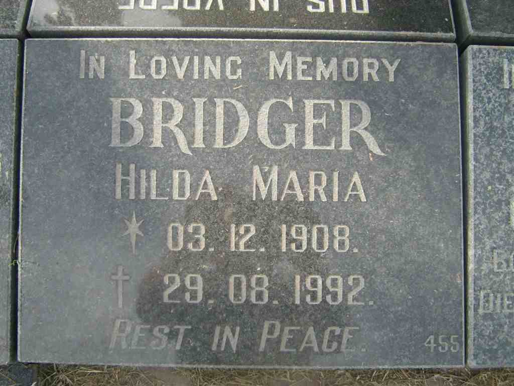 BRIDGER Hilda Maria 1908-1992
