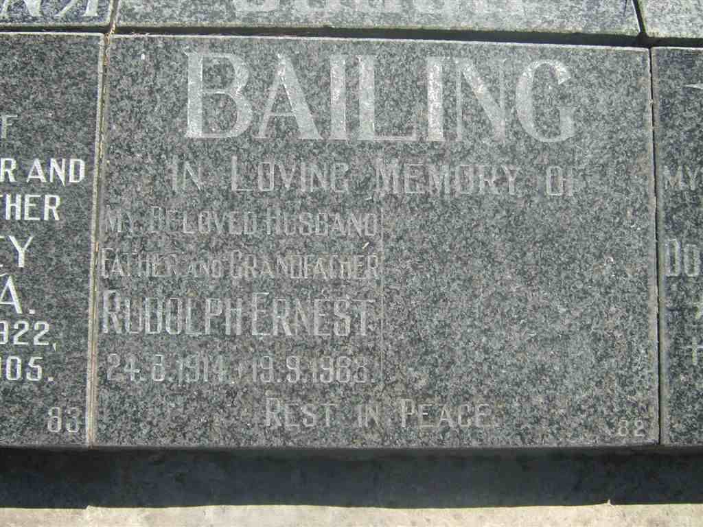 BAILING Rudolph Ernest 1914-1988