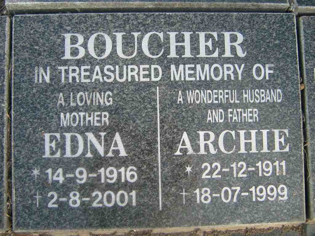 BOUCHER Archie 1911-1999 &amp; Edna 1916-2001
