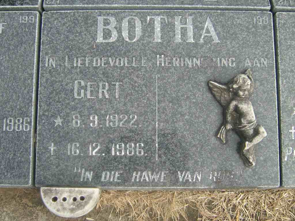 BOTHA Gert 1922-1986