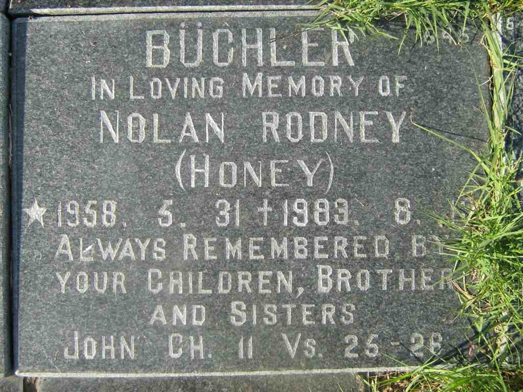 BÜCHLER Nolan Rodney  1958-1983