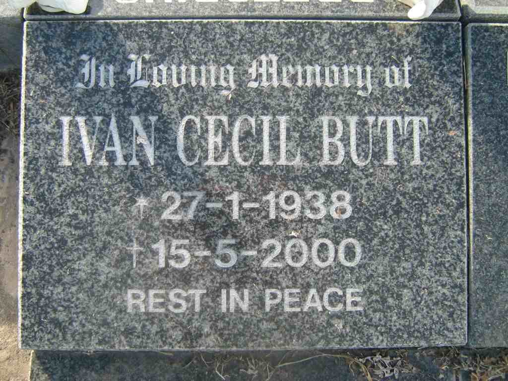 BUTT Ivan Cecil 1938-2000