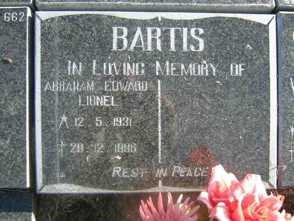 BARTIS Abraham Edward Lionel 1931-1996