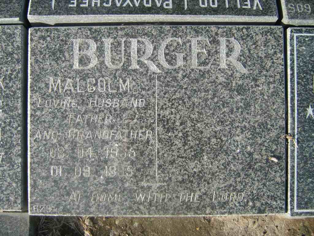 BURGER Malcolm 1935-1995