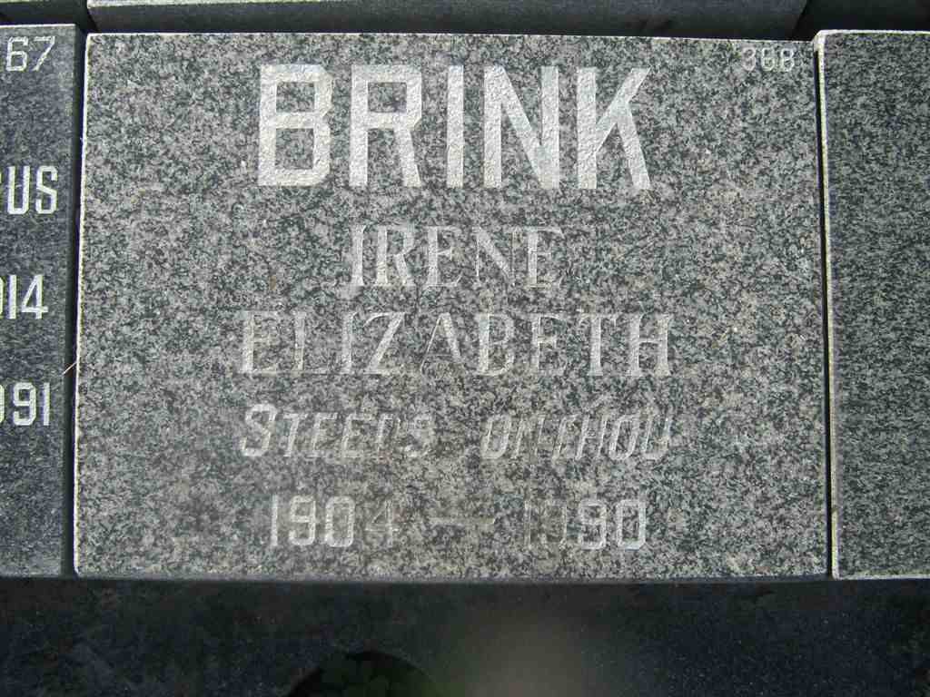 BRINK Irene Elizabeth 1904-1990
