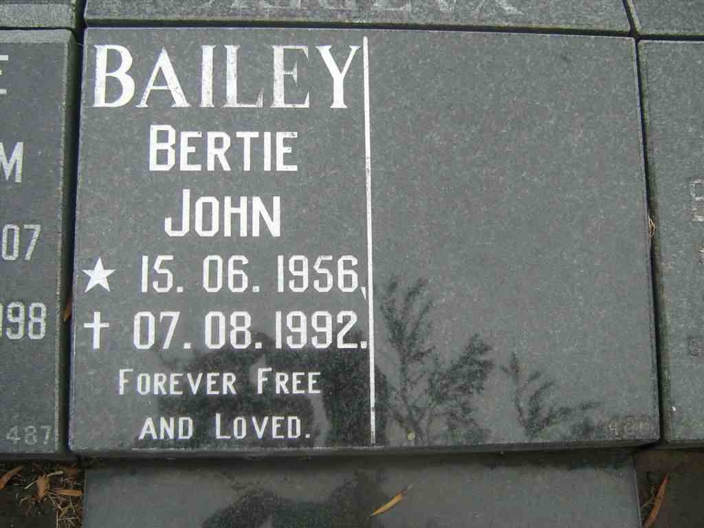 BAILEY Bertie John 1956-1992