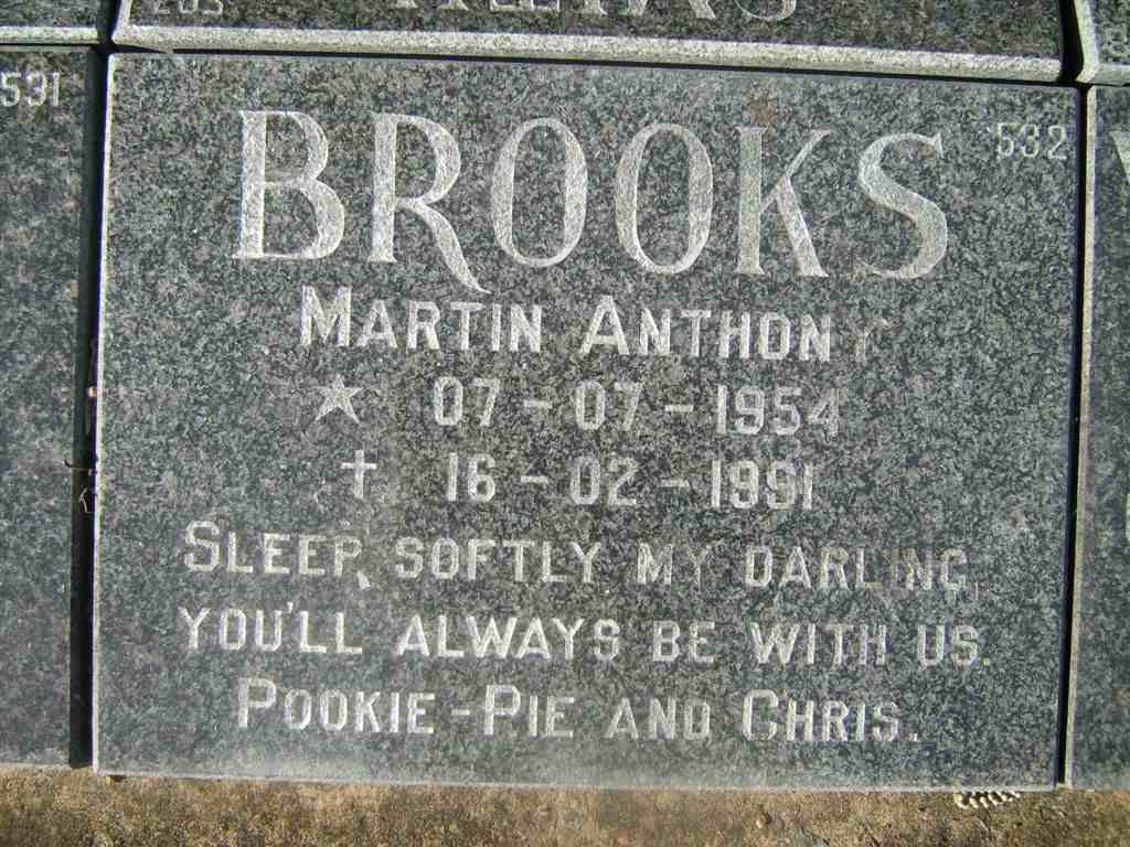 BROOKS Martin Anthony 1954-1991