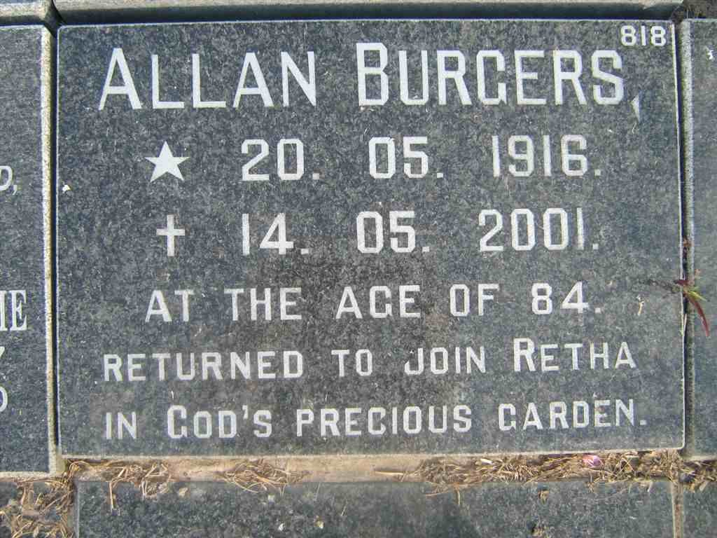 BURGERS Allan 1916-2001