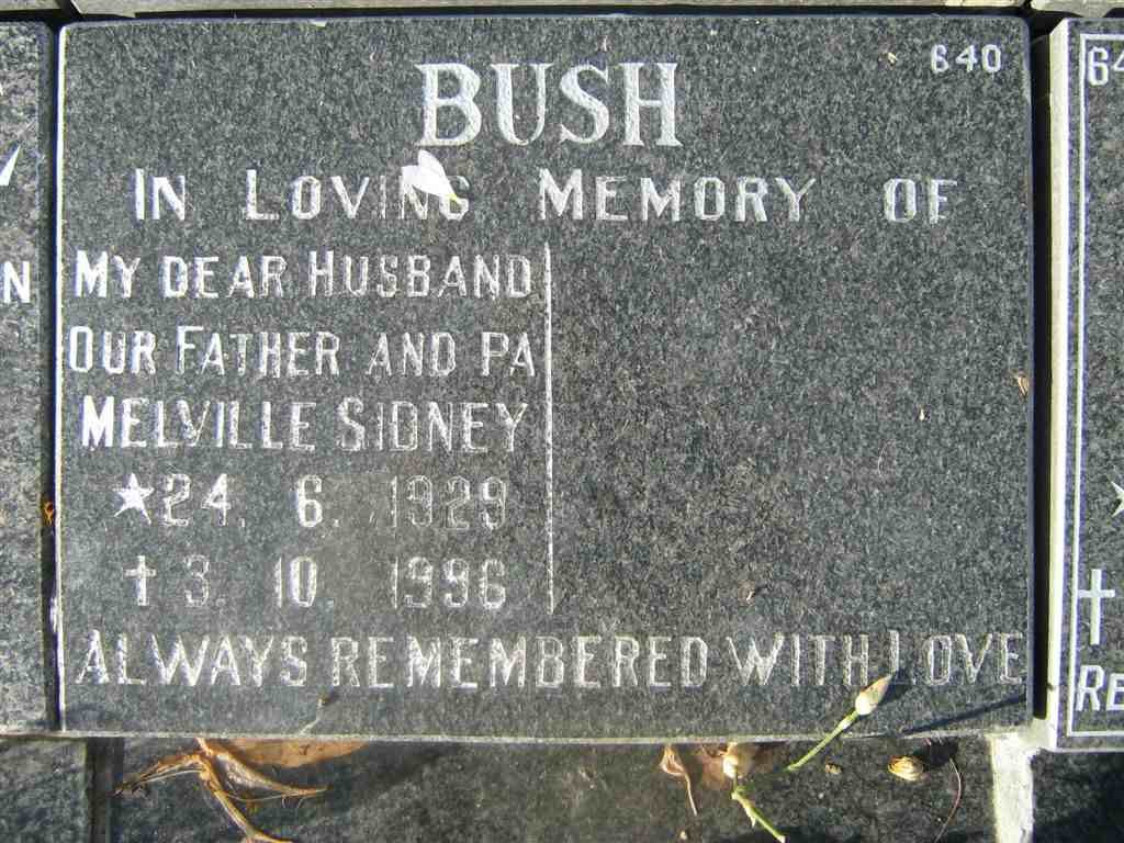 BUSH Melville Sidney 1929-1996